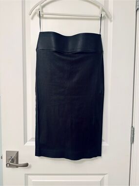 SPRWMN Los Angeles Black Leather Pencil Skirt NWT